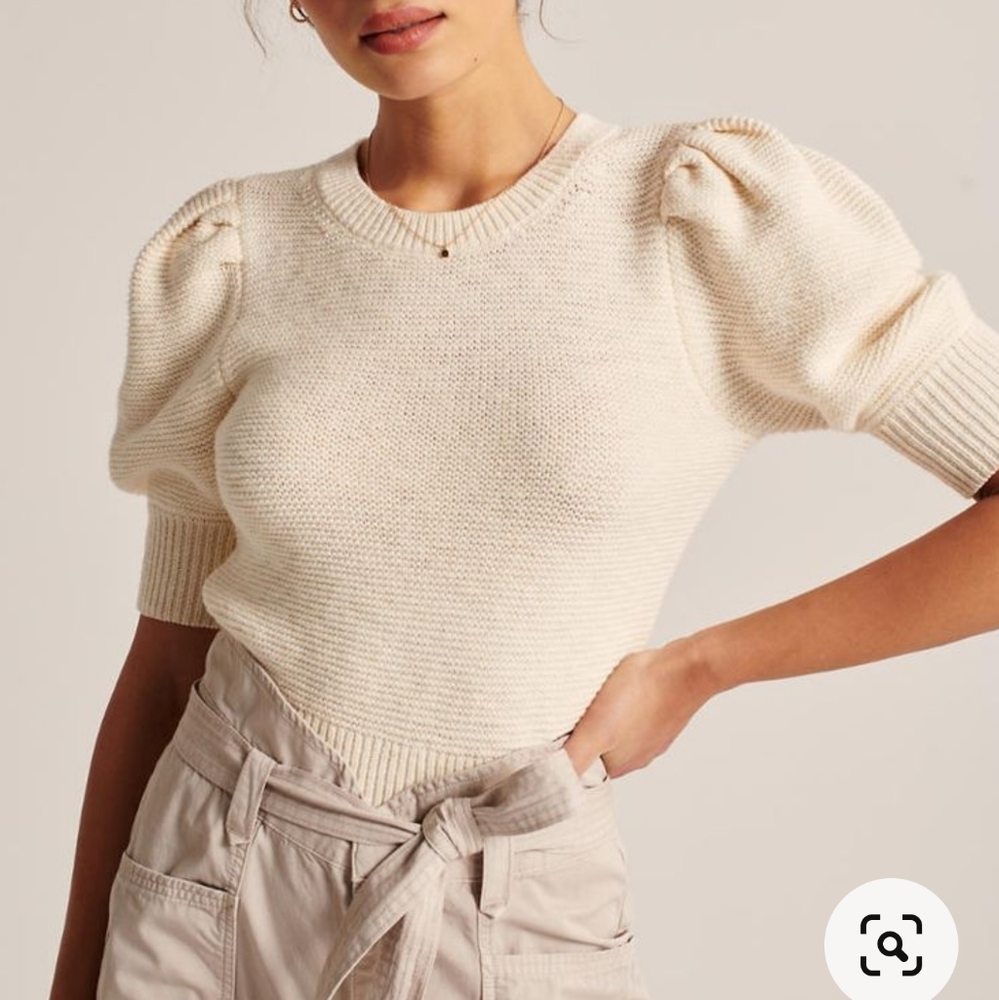 Abercrombie short puff sleeve sweater